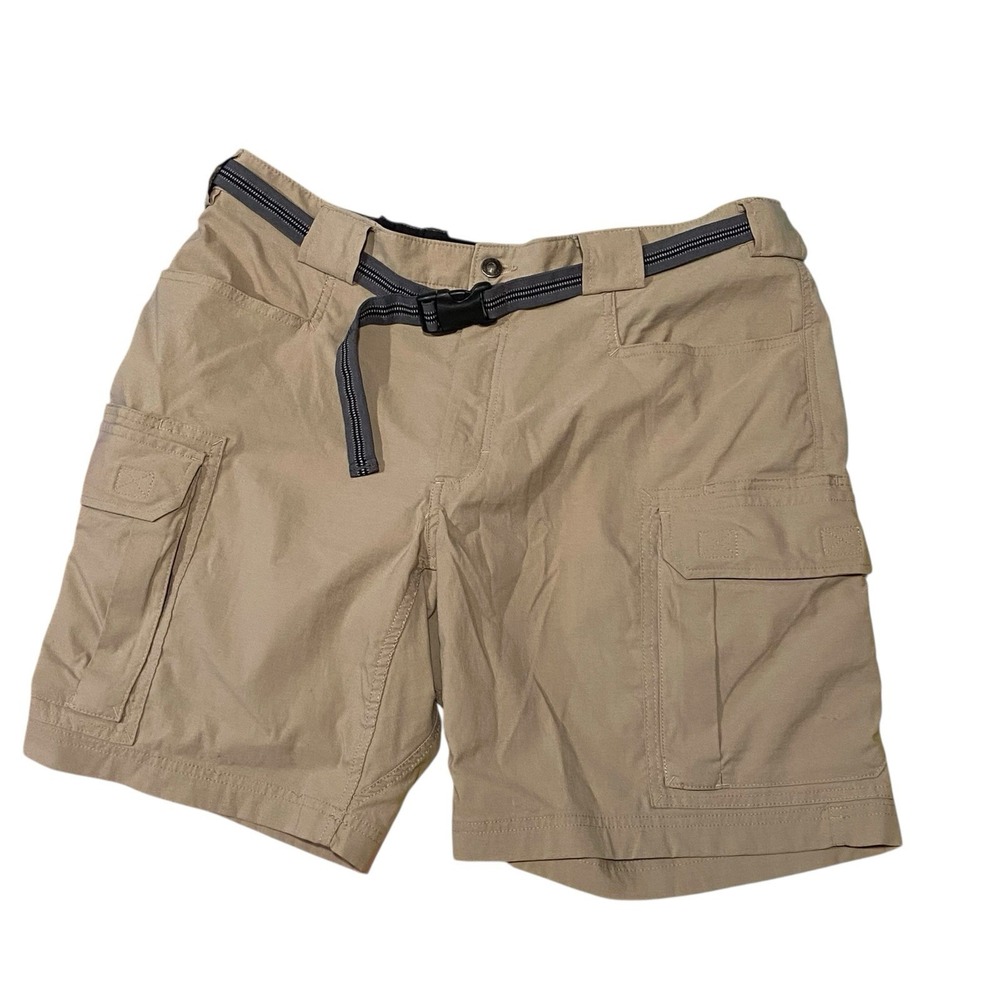 Duluth Trading Co Mens XL Nylon Cargo Shorts Tan Khaki Hiking Outdoor Work